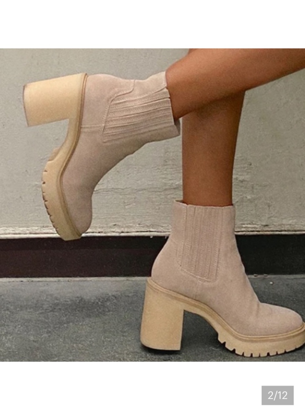 Dolce Vita Caster H2O Waterproof Lug Sole Chunky Chelsea Boot in Dune Suede